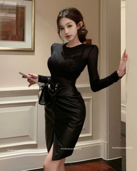 Sling underwear package hip leather skirt 3pcs set