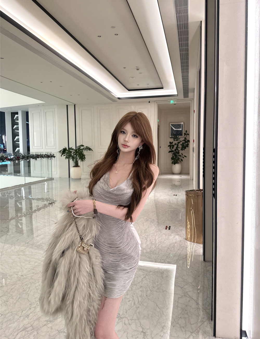 Enticement tassels slim sexy halter dress for women