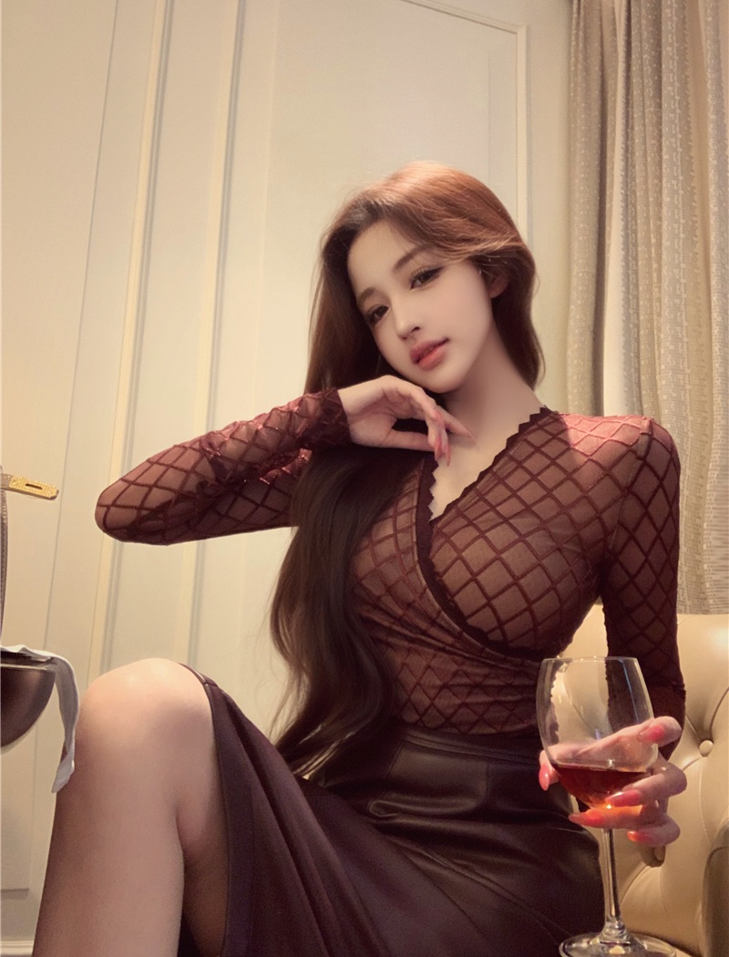 Long sleeve spicegirl tops sexy leather skirt 2pcs set