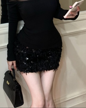 Sequins skirt package hip short skirt for women
