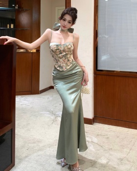 Floral package hip sling skirt 2pcs set for women