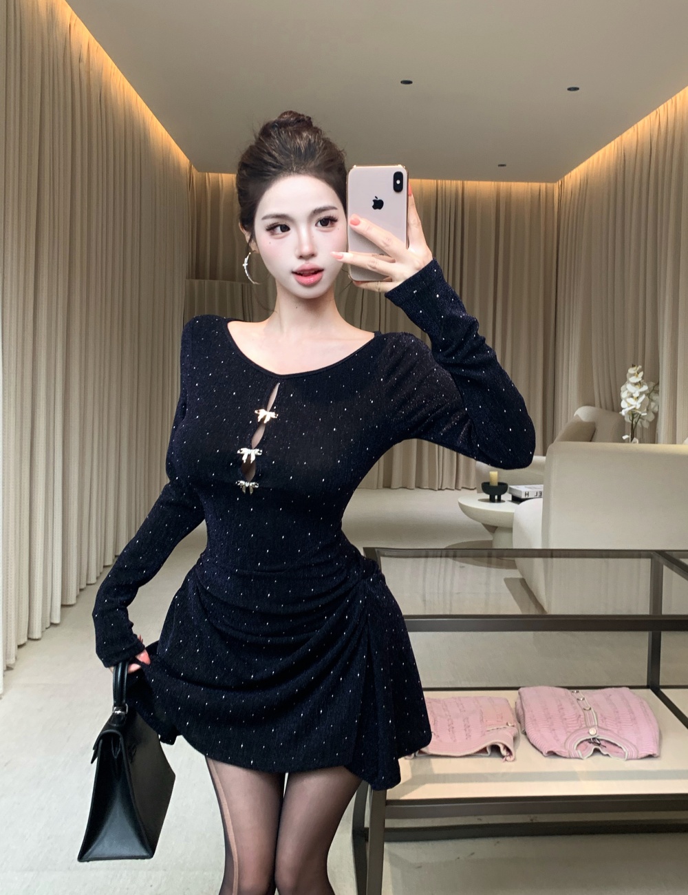 Strapless fully-jewelled hollow glitter butterfly dress