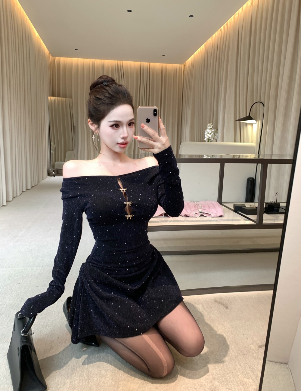 Strapless fully-jewelled hollow glitter butterfly dress