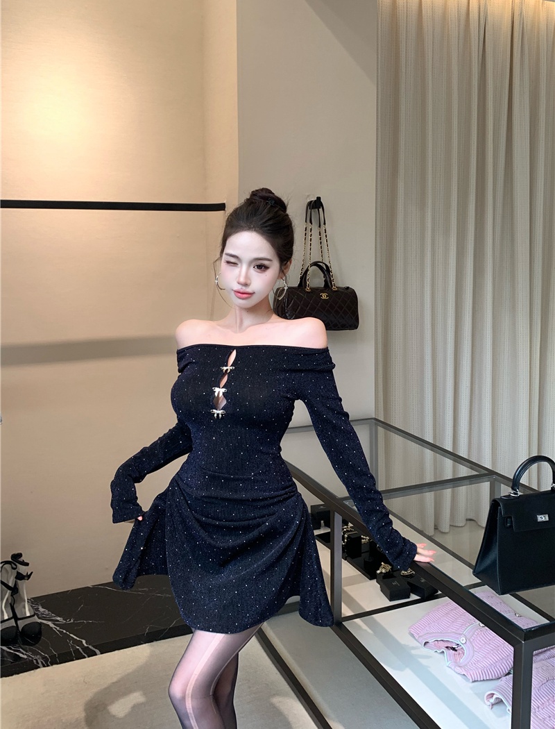 Strapless fully-jewelled hollow glitter butterfly dress