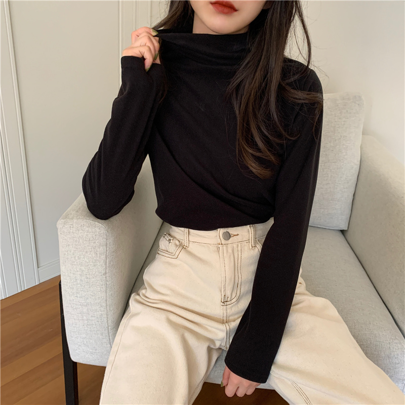 Pure autumn and winter thick bottoming shirt for women