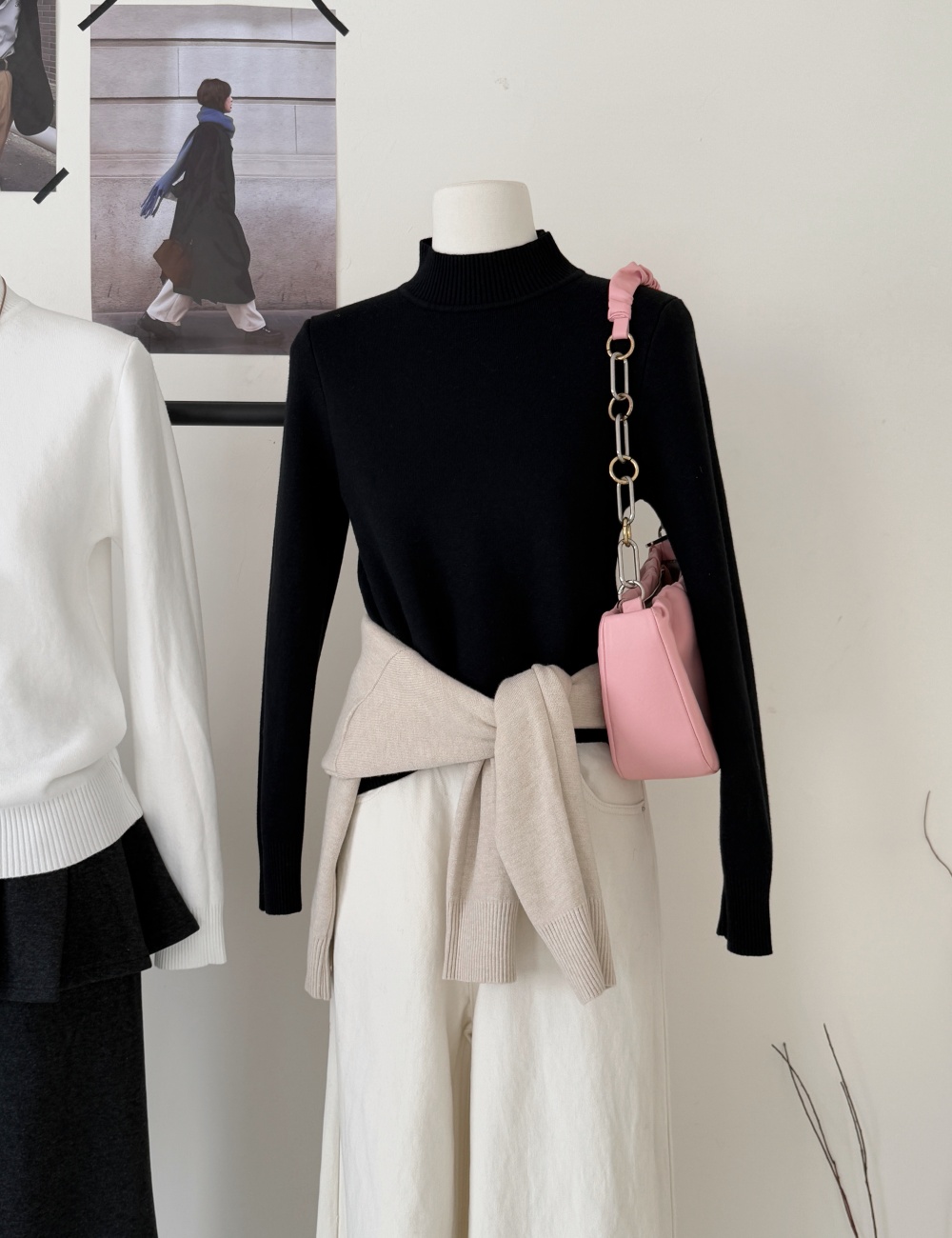 Long sleeve plus velvet knitted thick inside the ride sweater