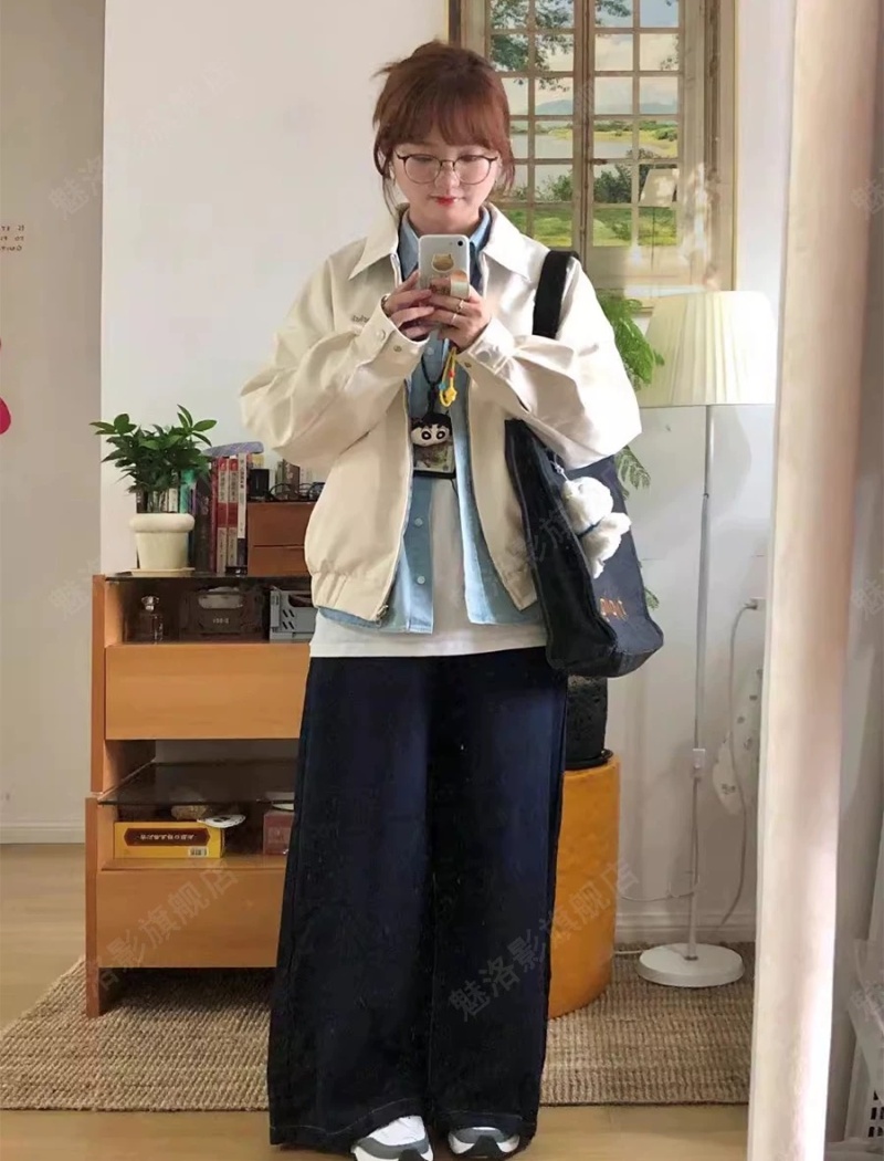 Lapel short tops Japanese style coat for women