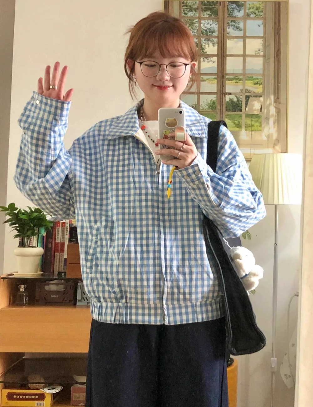 Lapel short tops Japanese style coat for women