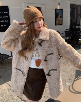 Long sleeve fur coat thermal coat for women