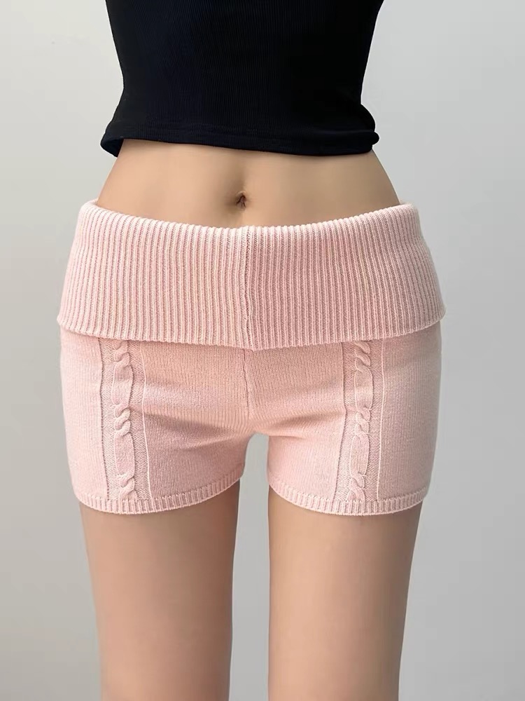Low-waist elasticity package hip pants spicegirl slim shorts