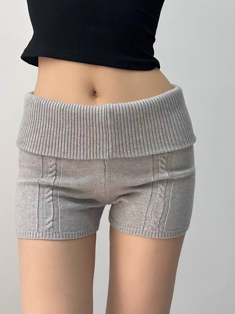 Low-waist elasticity package hip pants spicegirl slim shorts