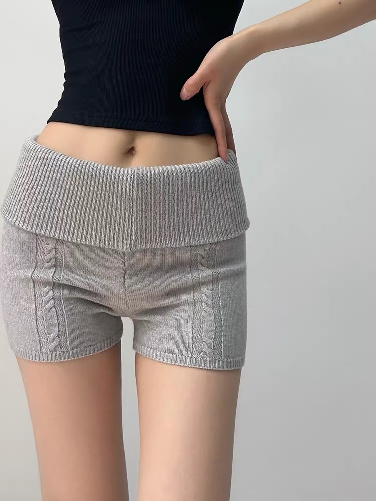 Low-waist elasticity package hip pants spicegirl slim shorts