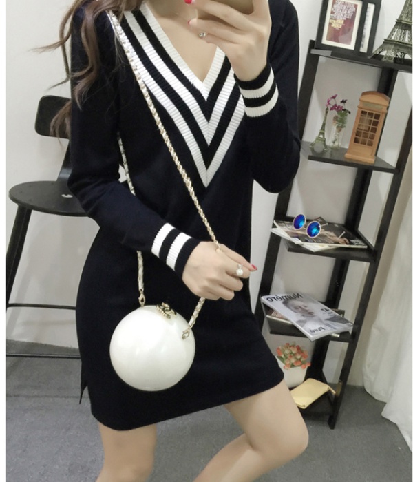 Slim autumn and winter dress knitted sweater for women