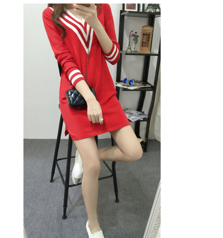 Slim autumn and winter dress knitted sweater for women