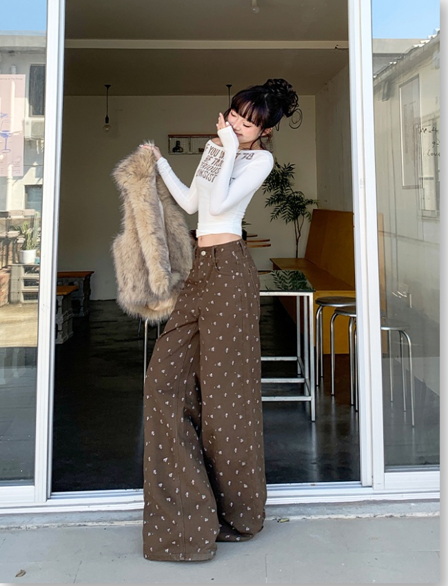 Mopping American style pants spring long pants for women