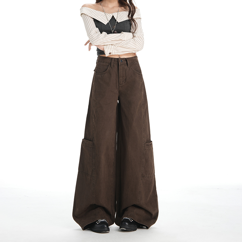 Denim Casual long pants American style wide leg work pants