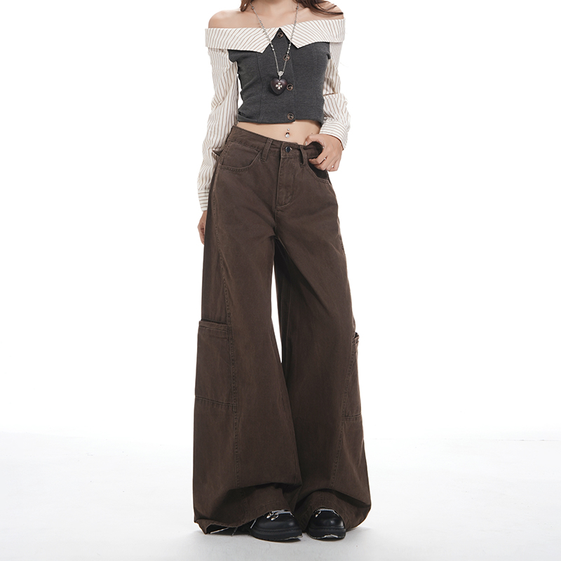 Denim Casual long pants American style wide leg work pants