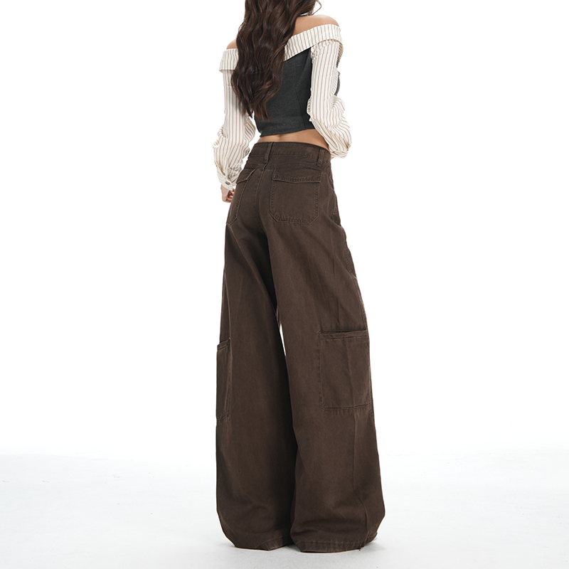 Denim Casual long pants American style wide leg work pants