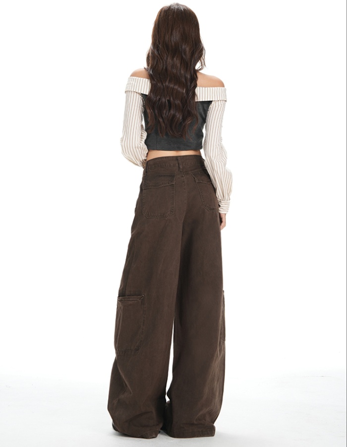 Denim Casual long pants American style wide leg work pants