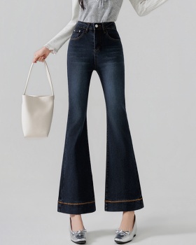 All-match high waist flare pants wide leg jeans for women