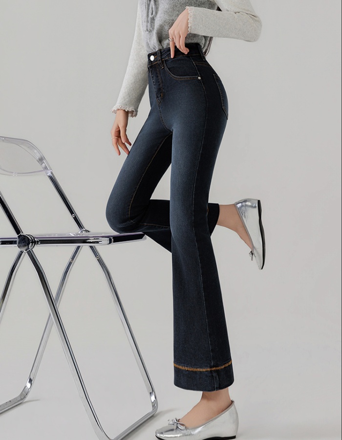 All-match high waist flare pants wide leg jeans for women