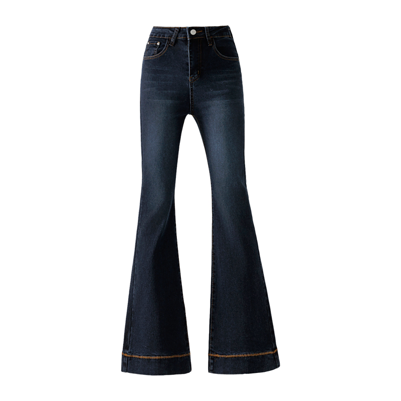 All-match high waist flare pants wide leg jeans for women