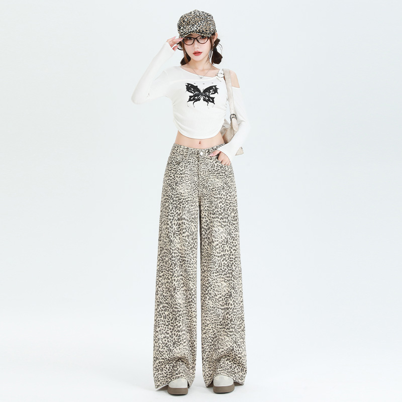 Spring Casual long pants straight wide leg pants