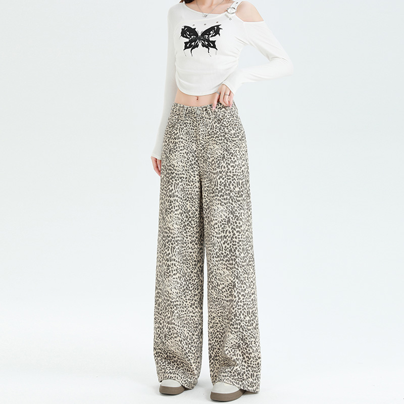 Spring Casual long pants straight wide leg pants