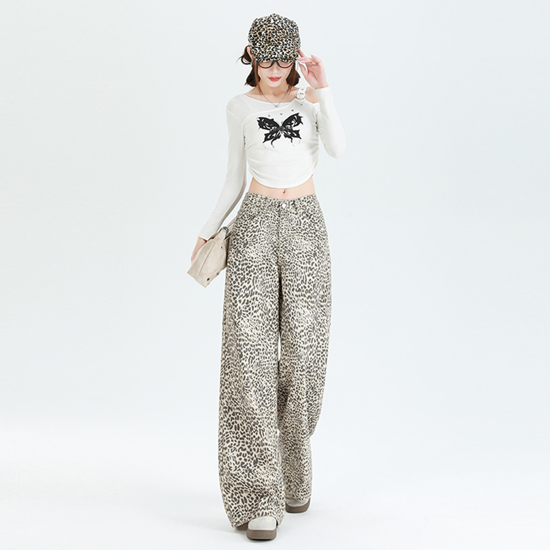 Spring Casual long pants straight wide leg pants