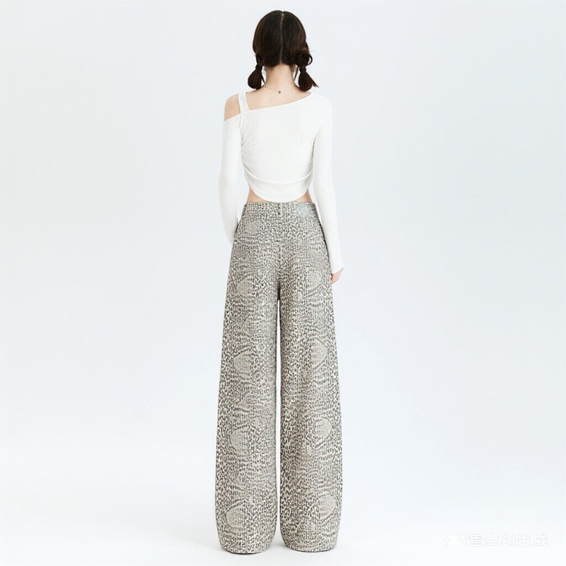 Spring Casual long pants straight wide leg pants