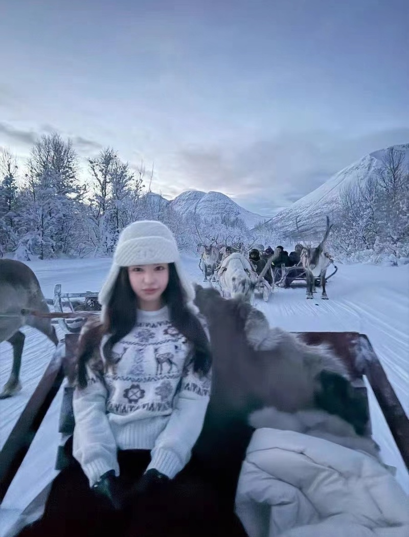 Slim thermal brown loose winter pullover sweater for women