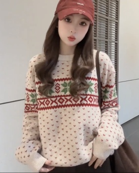 Autumn and winter snowflake christmas sweater for women