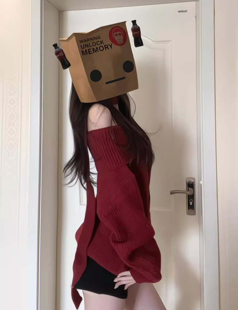 Lazy strapless tops flat shoulder sweater for women