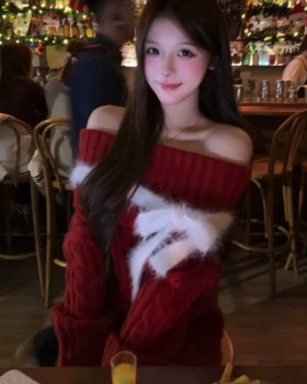 Enticement spicegirl tops red strapless sweater for women