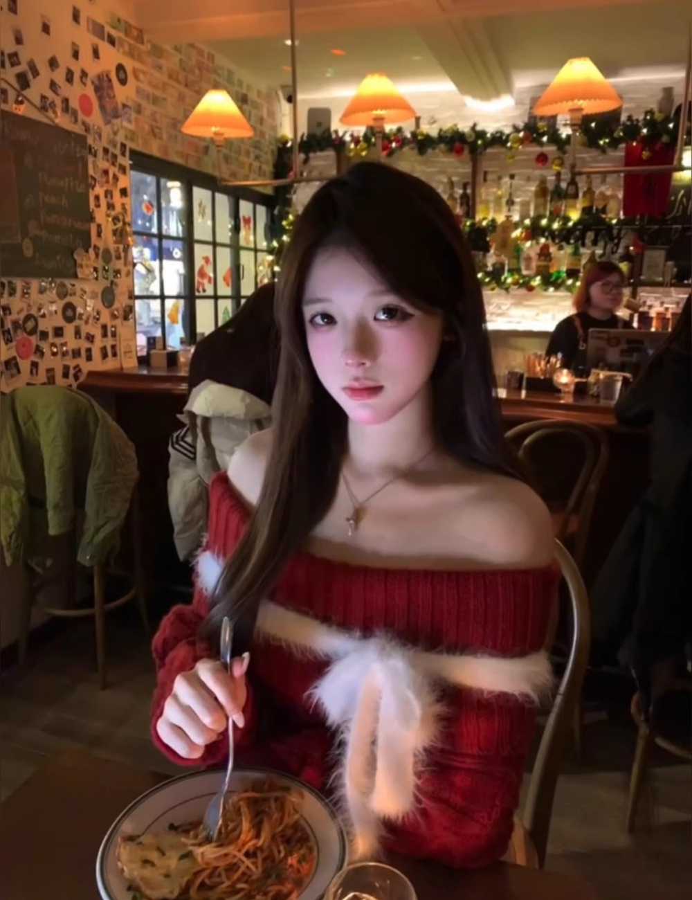 Enticement spicegirl tops red strapless sweater for women