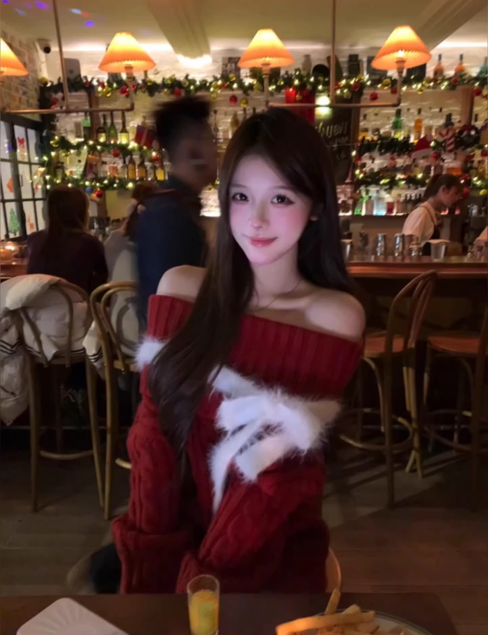 Enticement spicegirl tops red strapless sweater for women