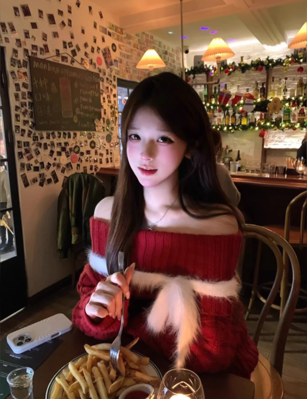 Enticement spicegirl tops red strapless sweater for women