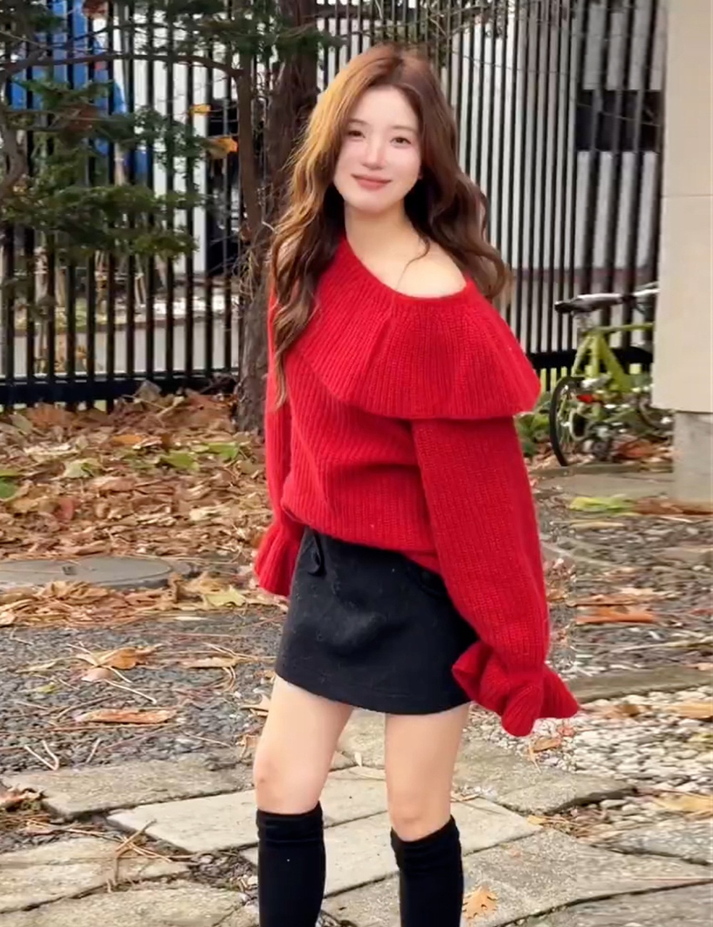 Christmas lazy winter red sweater