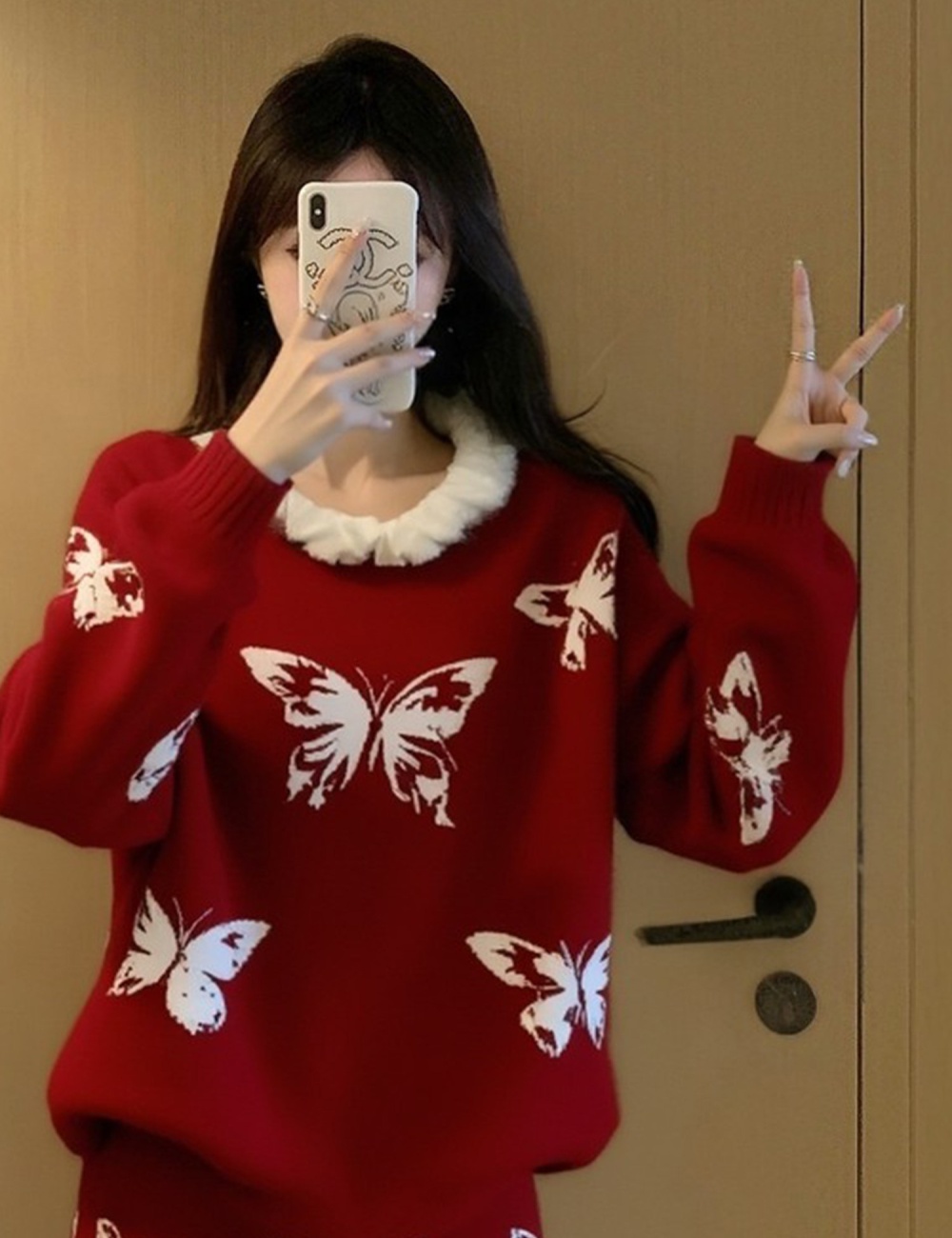 Burr unique short skirt knitted tops a set for women