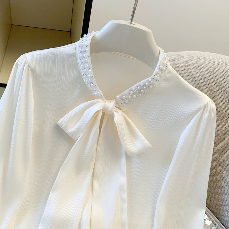 Chiffon spring fashion satin shirt for women