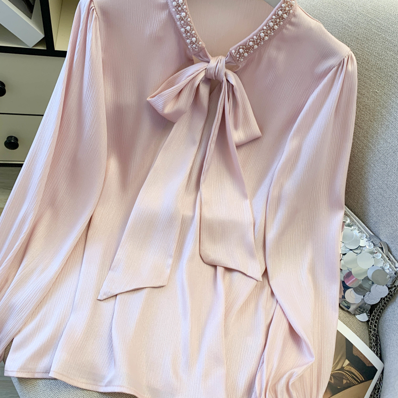 Chiffon spring fashion satin shirt for women