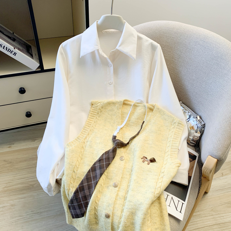 Pony long sleeve waistcoat spring shirt 3pcs set for women