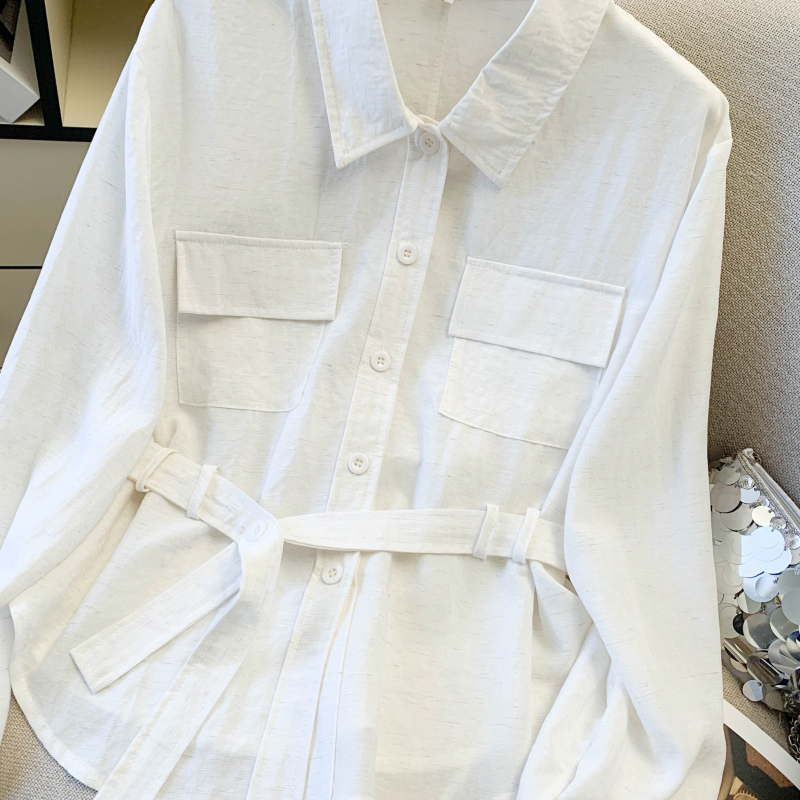 All-match slim long sleeve shirt for women