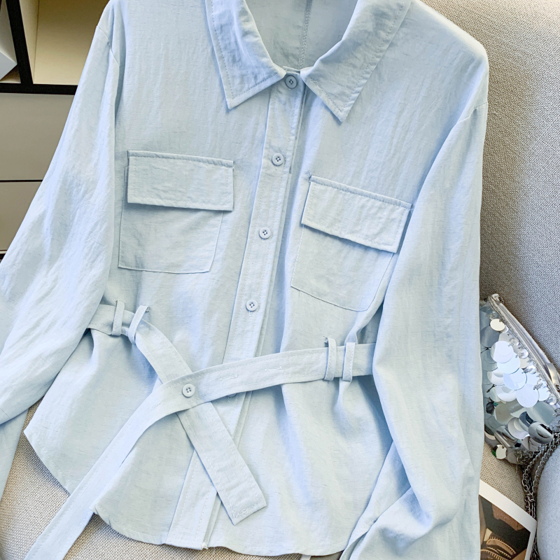 All-match slim long sleeve shirt for women