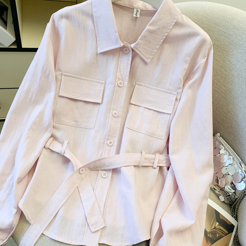 All-match slim long sleeve shirt for women