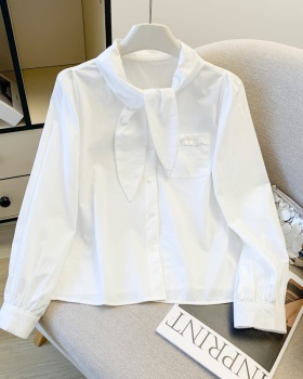 Long sleeve plaid shirt simple all-match tops for women