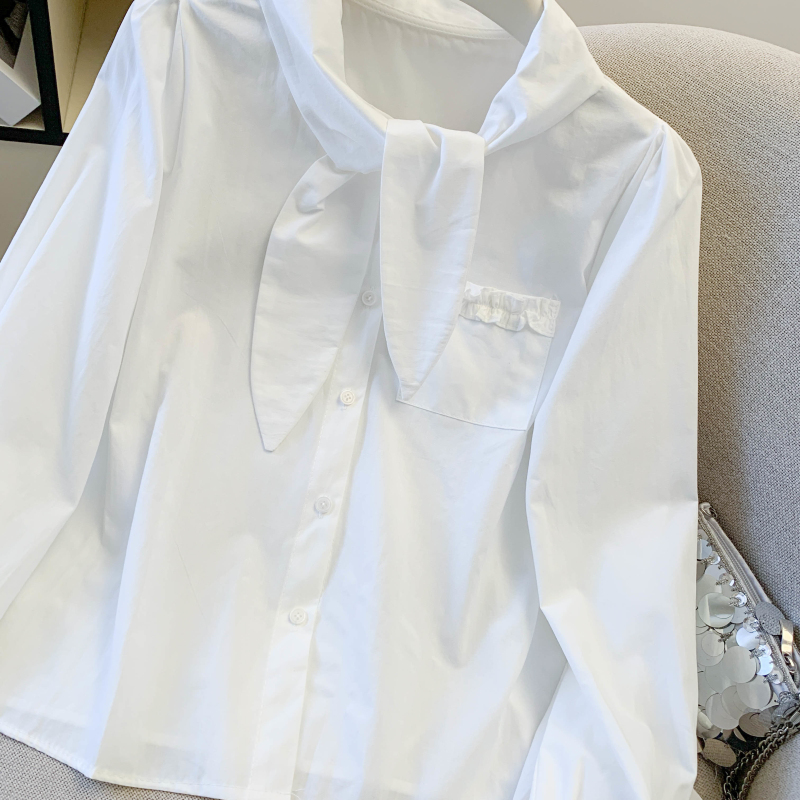 Long sleeve plaid shirt simple all-match tops for women