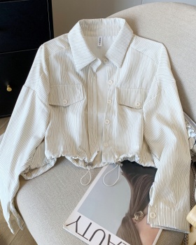 Long sleeve coat stripe shirt for women