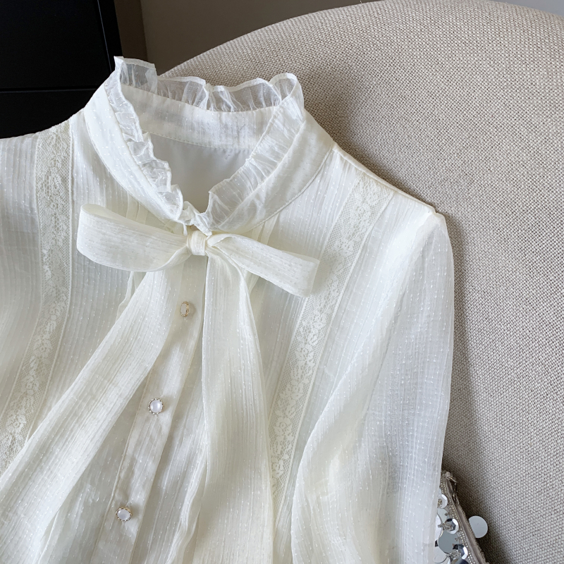 Niche long sleeve shirt temperament tops for women