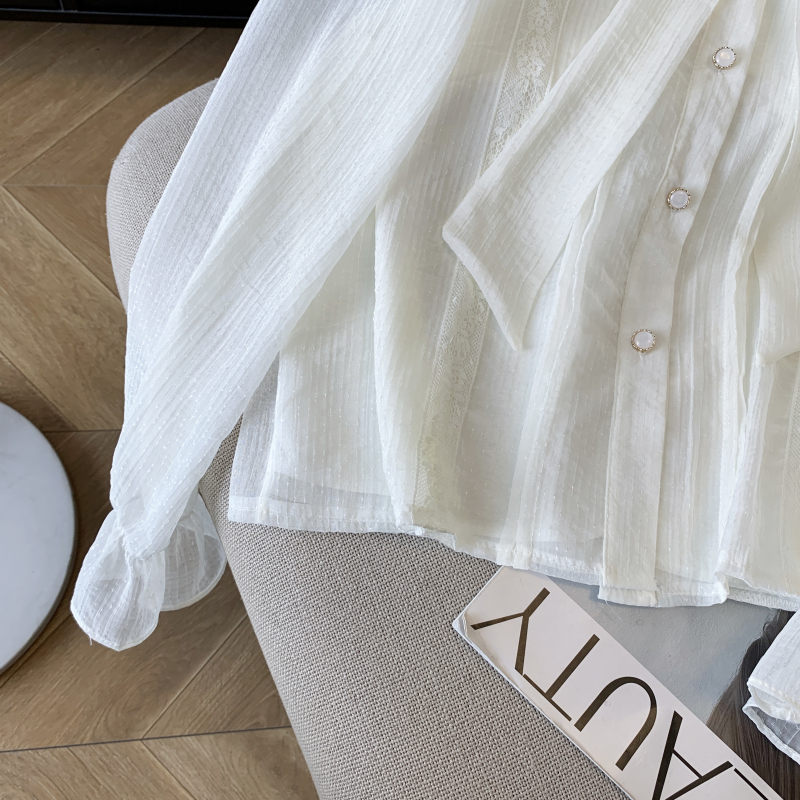 Niche long sleeve shirt temperament tops for women